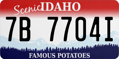 ID license plate 7B7704I