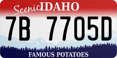 ID license plate 7B7705D