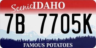 ID license plate 7B7705K