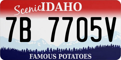 ID license plate 7B7705V
