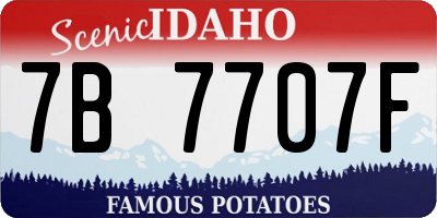 ID license plate 7B7707F