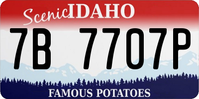 ID license plate 7B7707P