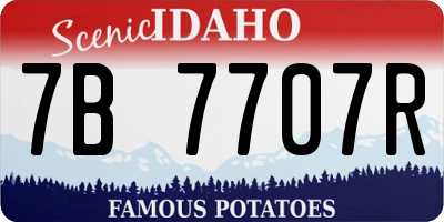 ID license plate 7B7707R