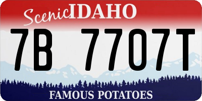 ID license plate 7B7707T