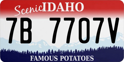 ID license plate 7B7707V