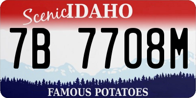 ID license plate 7B7708M