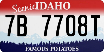 ID license plate 7B7708T
