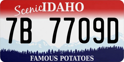 ID license plate 7B7709D
