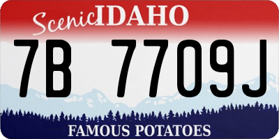 ID license plate 7B7709J