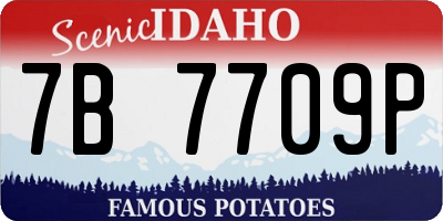 ID license plate 7B7709P