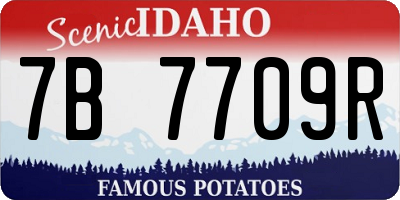 ID license plate 7B7709R
