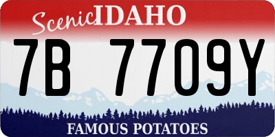 ID license plate 7B7709Y