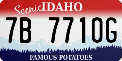 ID license plate 7B7710G