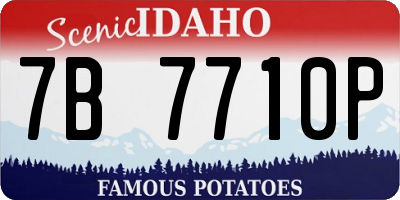 ID license plate 7B7710P
