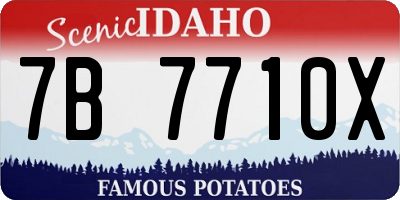 ID license plate 7B7710X