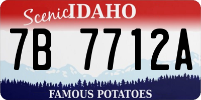 ID license plate 7B7712A