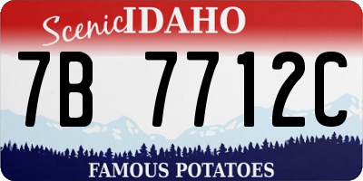 ID license plate 7B7712C