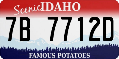 ID license plate 7B7712D
