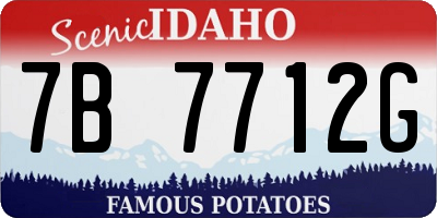 ID license plate 7B7712G