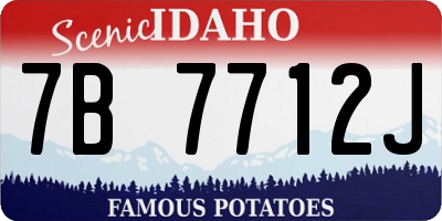 ID license plate 7B7712J