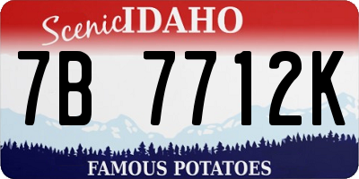 ID license plate 7B7712K