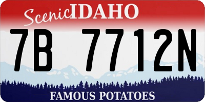 ID license plate 7B7712N