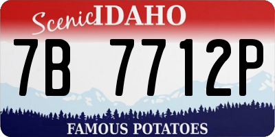 ID license plate 7B7712P