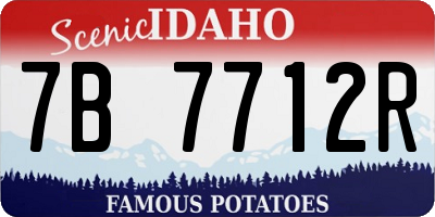 ID license plate 7B7712R