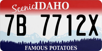 ID license plate 7B7712X