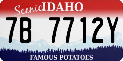 ID license plate 7B7712Y