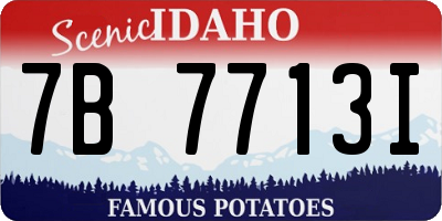 ID license plate 7B7713I