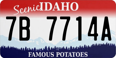 ID license plate 7B7714A