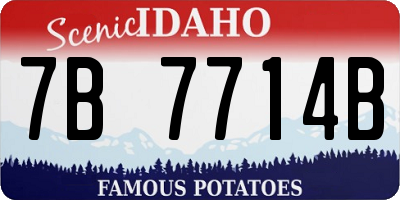 ID license plate 7B7714B