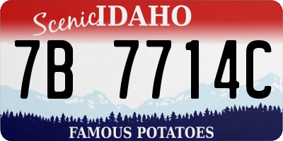 ID license plate 7B7714C