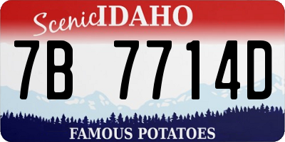 ID license plate 7B7714D