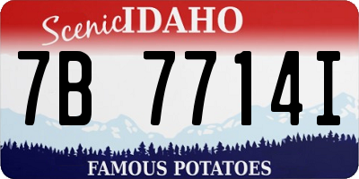 ID license plate 7B7714I