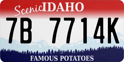 ID license plate 7B7714K