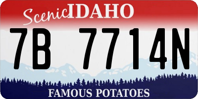 ID license plate 7B7714N