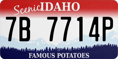 ID license plate 7B7714P