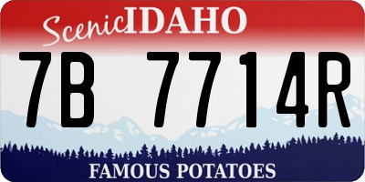 ID license plate 7B7714R