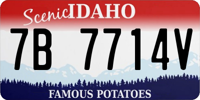 ID license plate 7B7714V