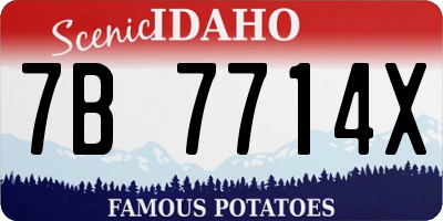 ID license plate 7B7714X