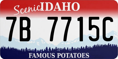 ID license plate 7B7715C