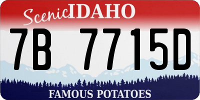 ID license plate 7B7715D