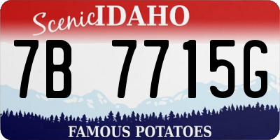 ID license plate 7B7715G