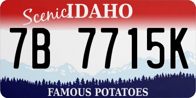 ID license plate 7B7715K