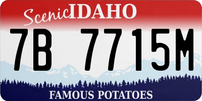 ID license plate 7B7715M