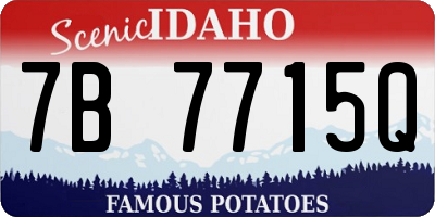 ID license plate 7B7715Q