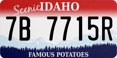 ID license plate 7B7715R