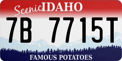 ID license plate 7B7715T